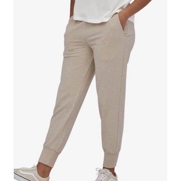Patagonia Ahnya Women's Jogger Small Organic Cotton Sweatpants Dyno White(beige) - Picture 1 of 10